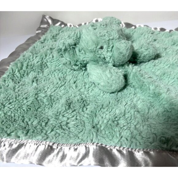 Cloud Island Mint Green Plush Baby Security Blanket‎ Satin Trim Elephant - Picture 2 of 5